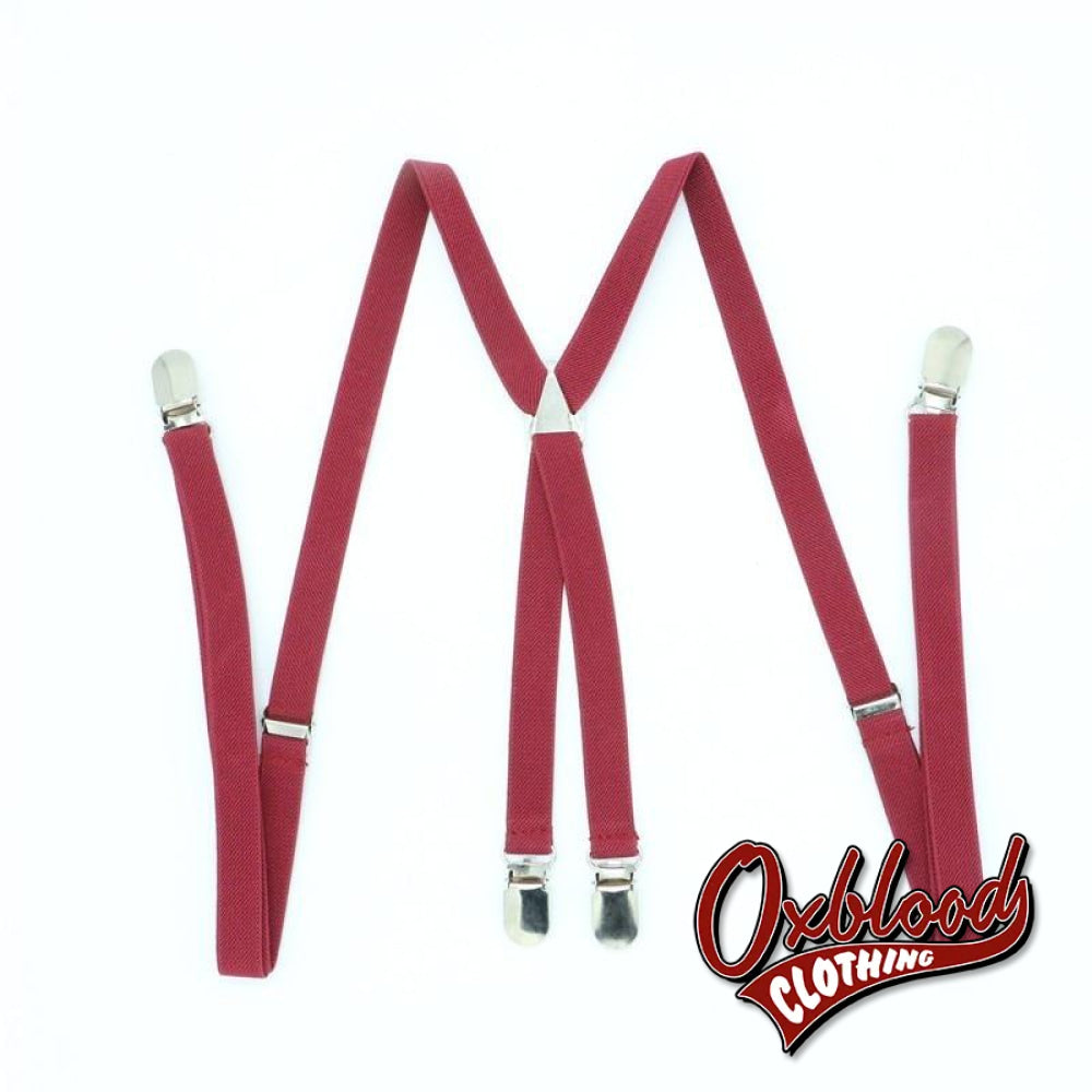 2/3 Braces Suspenders 1.5Cm Width X-Back 4 Clips Metal - B