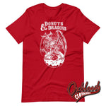 Load image into Gallery viewer, Donuts And Dragons T-Shirt Red / S
