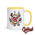 Load image into Gallery viewer, Oi! Mug - Football Fighting Drinking &amp; Boots By Duck Plunkett Yellow
