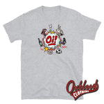 Load image into Gallery viewer, Oi! T-Shirt - Football Fighting Drinking &amp; Boots By Tattooist Duck Plunkett Sport Grey / S
