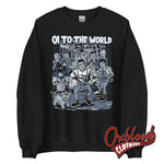 Load image into Gallery viewer, Oi To The World Sweatshirt - Street Punk Christmas Sweater Black / S
