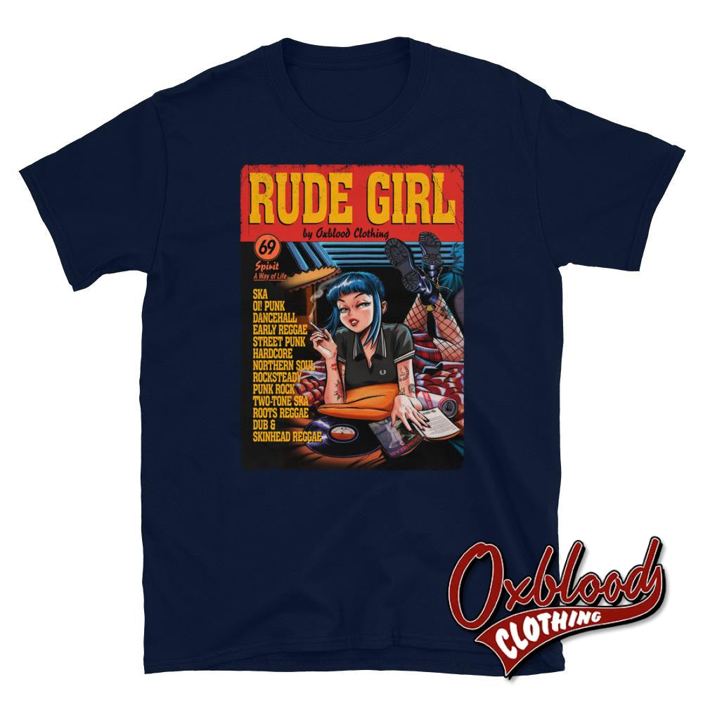 Rude Girl T-Shirt - Pulp Fiction Parody Navy / S