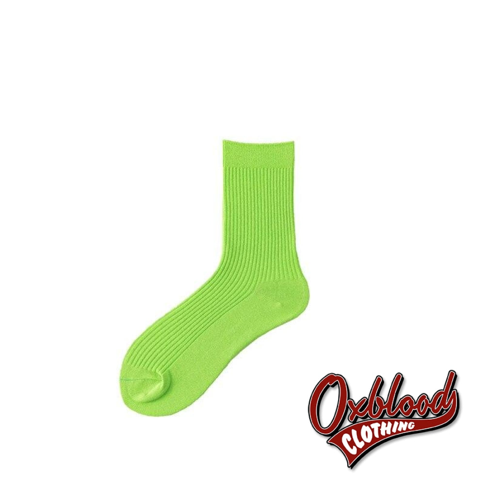 Solid Coloured Mens Socks - Fluorescence Color Fluorescence Green / Eur39-44