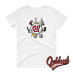 Load image into Gallery viewer, Womens Oi! T-Shirt - Football Fighting Drinking &amp; Boots By Duck Plunkett White / S
