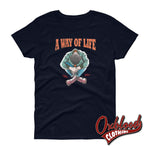 Load image into Gallery viewer, Womens Traditional Skinhead A Way Of Life T-Shirt - Mr Duck Plunkett Navy / S
