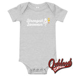 Load image into Gallery viewer, Baby Strongest Swimmer One Piece - Offensive Onesies Athletic Heather / 3-6M
