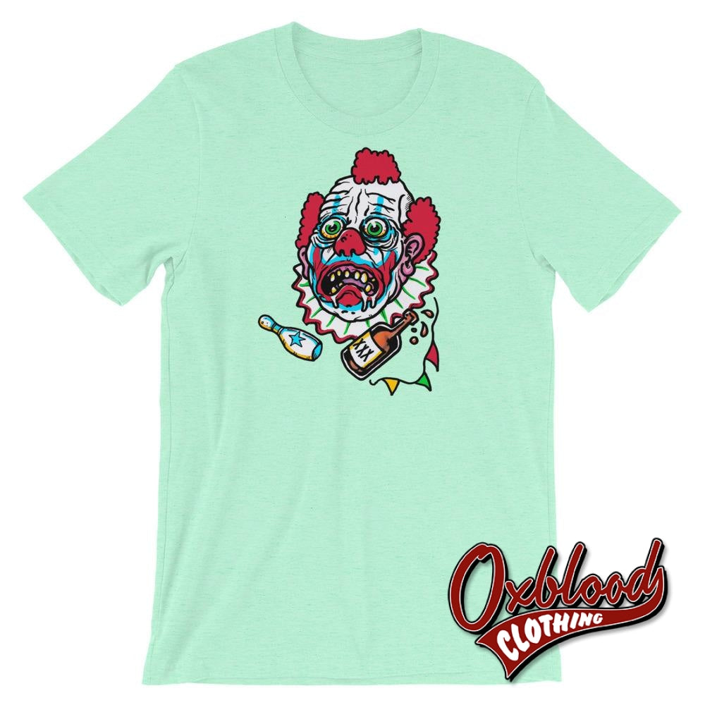 Drunk Clown Halloween Evil Killer Scary Horror Gift Heather Mint / S Shirts