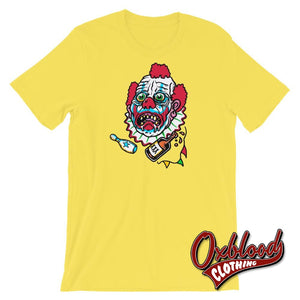 Drunk Clown Halloween Evil Killer Scary Horror Gift Yellow / S Shirts