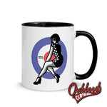 Load image into Gallery viewer, Mod Girl Mug Two-Tone Coffee Cup - Target Bullseye Gift
