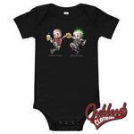 Load image into Gallery viewer, Punks And Skins United Onesie - Misstake Tattoo Baby Skinhead Clothes &amp; Punk Rock Uk Sizes Black /
