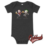 Load image into Gallery viewer, Punks And Skins United Onesie - Misstake Tattoo Baby Skinhead Clothes &amp; Punk Rock Uk Sizes Dark Grey
