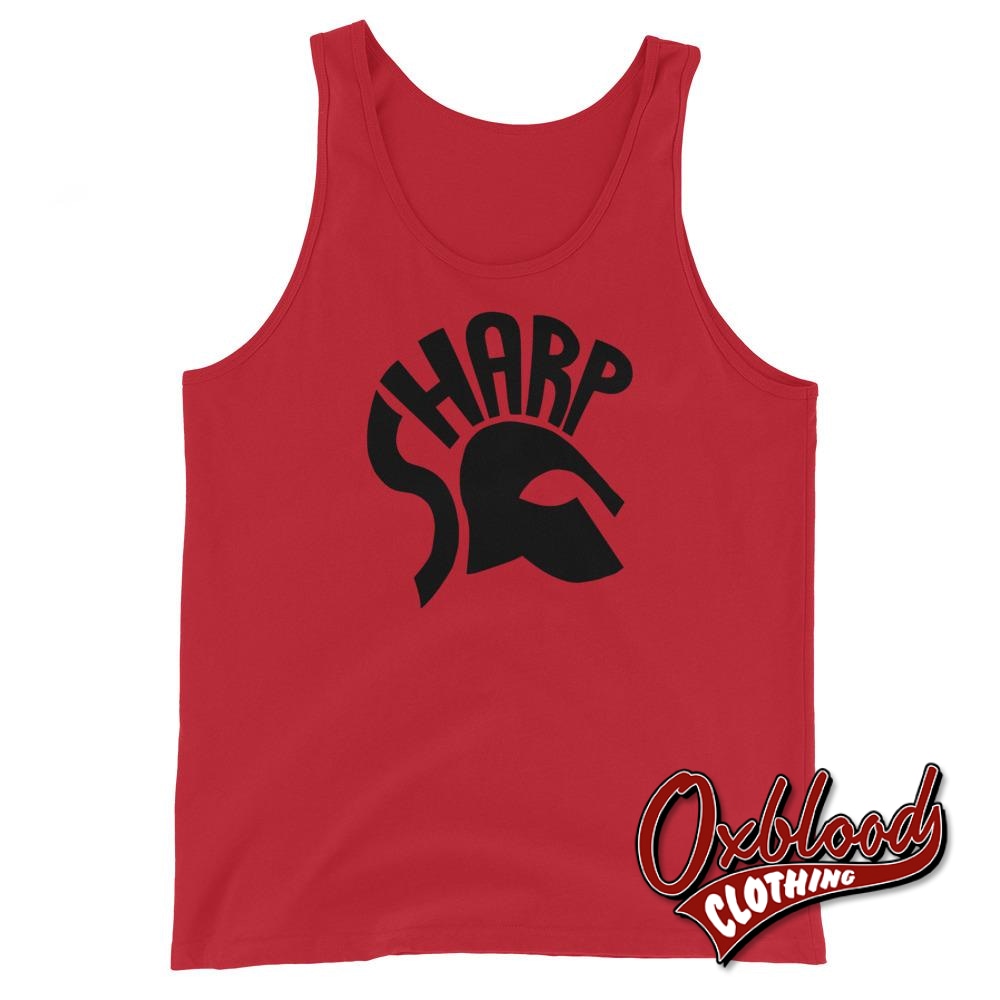 Skinheads Against Racial Prejudice Tank Top - S.h.a.r.p. / Sharp Red Xs