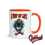Load image into Gallery viewer, Traditional Skinhead A Way Of Life Mug With Color Inside - Mr Duck Plunkett Orange Mugs
