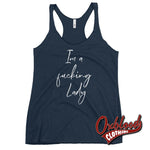 Load image into Gallery viewer, Womens Im A Fucking Lady Racerback Tank - Funny Sarcastic Shirts Vintage Navy / Xs
