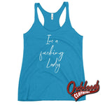 Load image into Gallery viewer, Womens Im A Fucking Lady Racerback Tank - Funny Sarcastic Shirts Vintage Turquoise / Xs
