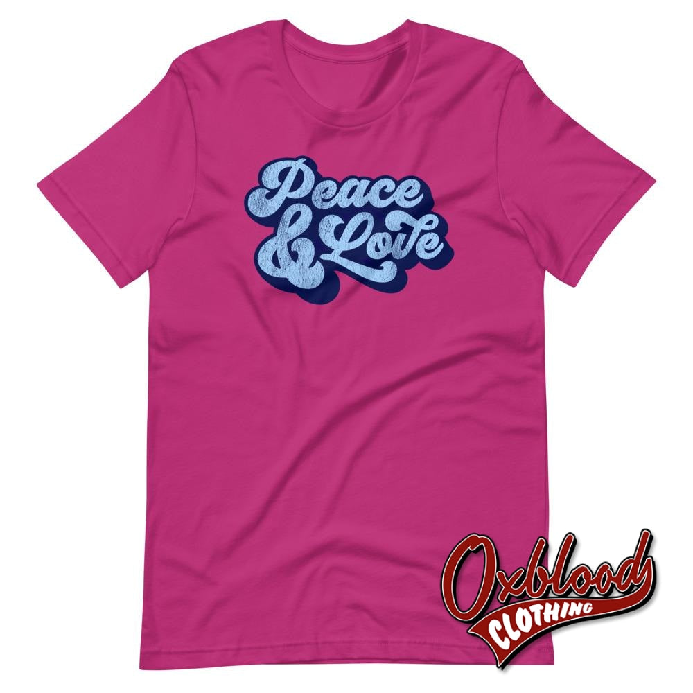 1960S Peace & Love Mod T-Shirt - Fashion And Ska T Shirts Berry / S