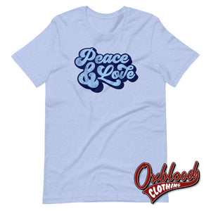 1960S Peace & Love Mod T-Shirt - Fashion And Ska T Shirts Heather Blue / S