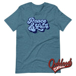 Cargar imagen en el visor de la galería, 1960S Peace &amp; Love Mod T-Shirt - Fashion And Ska T Shirts Heather Deep Teal / S
