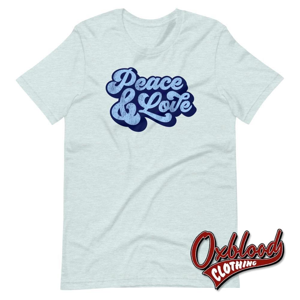 1960S Peace & Love Mod T-Shirt - Fashion And Ska T Shirts Heather Prism Ice Blue / Xs