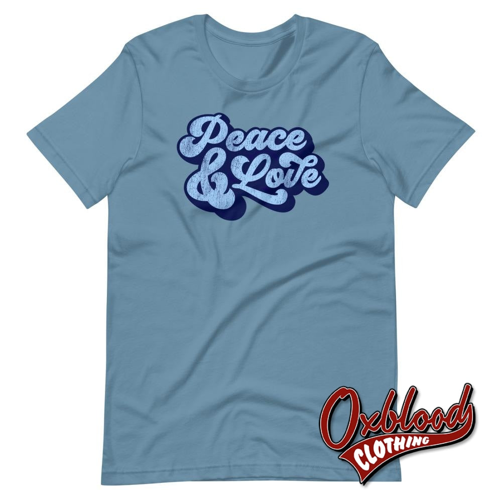 1960S Peace & Love Mod T-Shirt - Fashion And Ska T Shirts Steel Blue / S