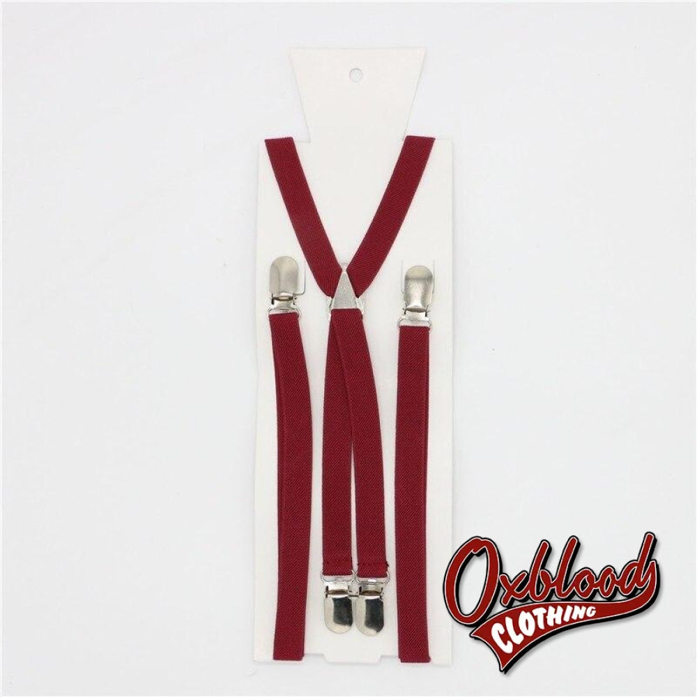 2/3 Braces Suspenders 1.5Cm Width X-Back 4 Clips Metal - B