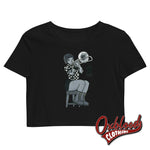 Cargar imagen en el visor de la galería, Organic 2-Tone Ska Girl Trumpeter Crop Top - Turkey Black / Xs
