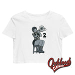 Cargar imagen en el visor de la galería, Organic 2-Tone Ska Girl Trumpeter Crop Top - Turkey White / Xs

