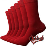 Cargar imagen en el visor de la galería, (6 Pairs/lot) Pair Of Mens Bamboo Red Socks Breathable Anti-Bacterial Dress
