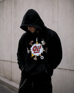 Load image into Gallery viewer, Oi! Hoodie - Oxblood - Football, Fighting, Drinking &amp; Boots by Tattooist Duck Plunkett
