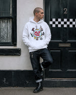 Load image into Gallery viewer, Oi! Hoodie - Oxblood - Football, Fighting, Drinking &amp; Boots by Tattooist Duck Plunkett
