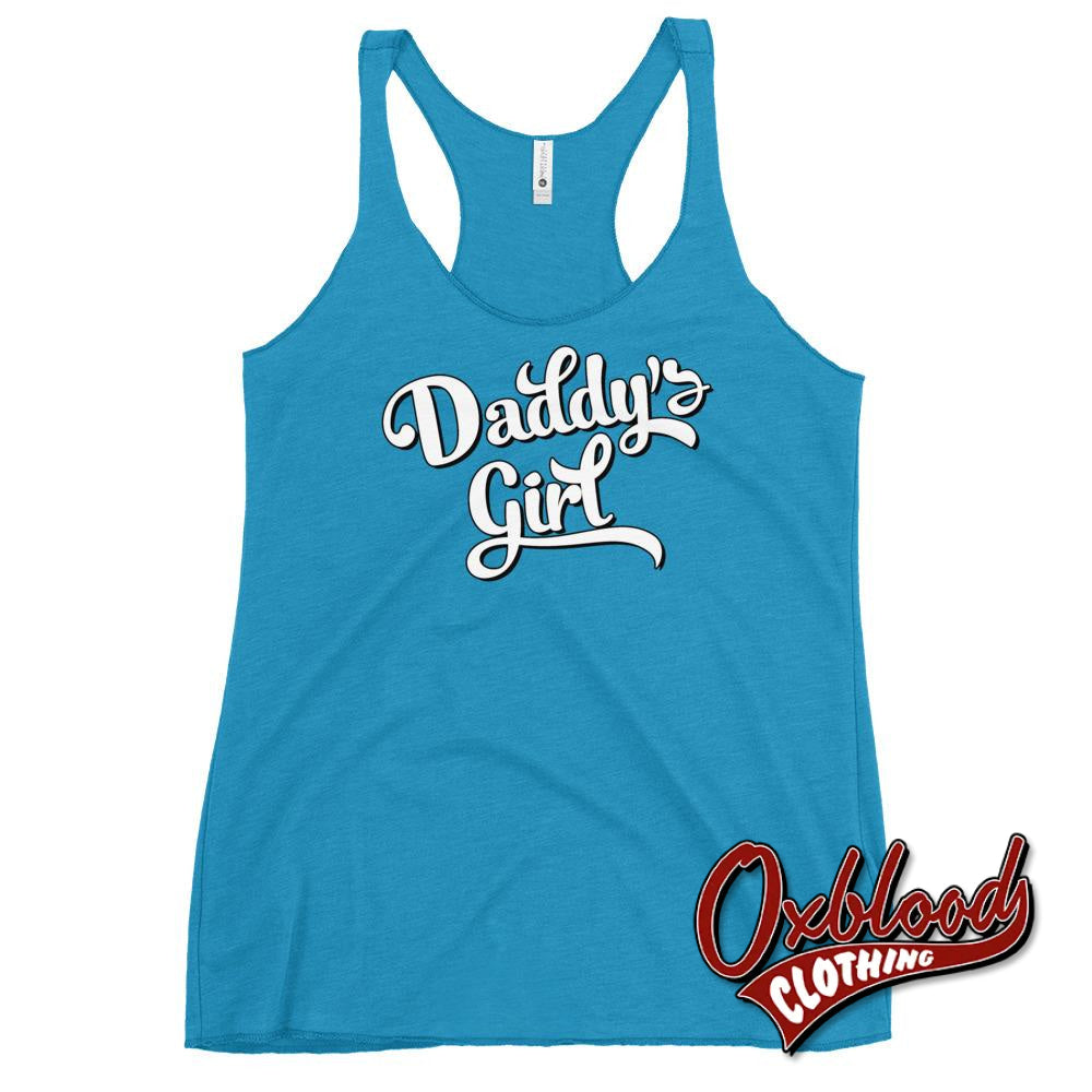 Womens Daddys Girl Shirt Ddlg Little Bdsm Racerback Tank Vintage Turquoise / Xs