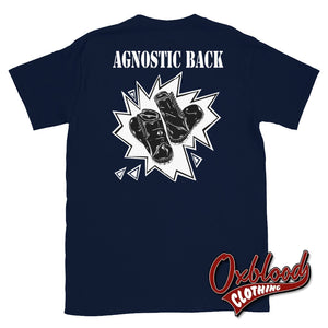 Agnostic Back T-Shirt - New York Hardcore Madball Hatebreed Rise Against Sick Of It All Navy / S