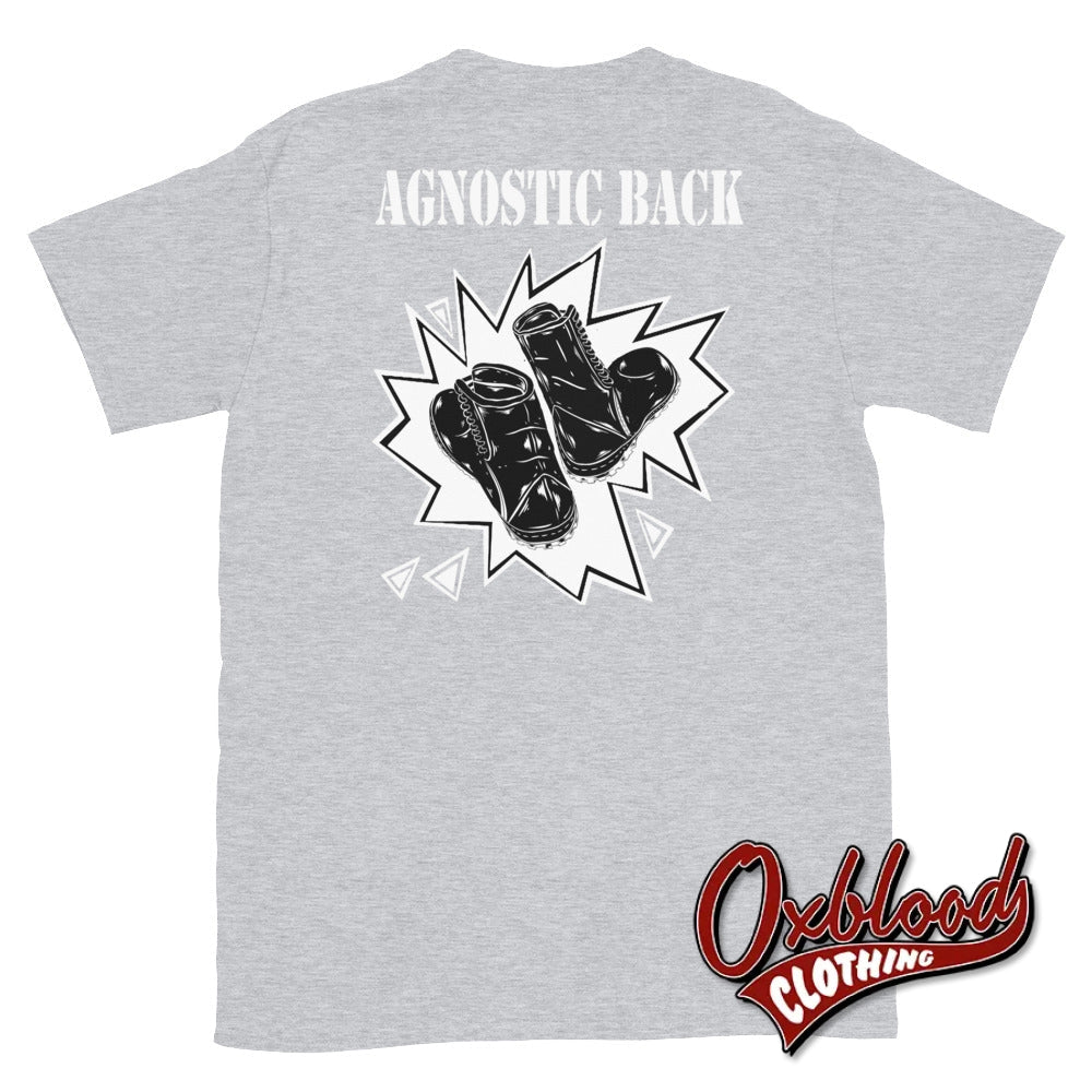 Agnostic Back T-Shirt - New York Hardcore Madball Hatebreed Rise Against Sick Of It All Sport Grey /