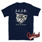 Load image into Gallery viewer, All Cats Are Beautiful T-Shirt - Acab Tee 1312 Tshirt Navy / S
