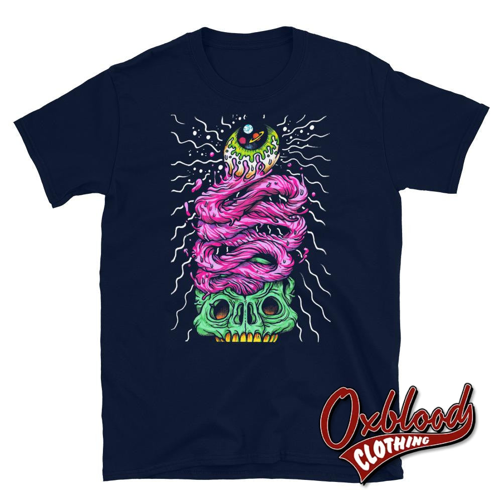 All Seeing Third Eye Yoga T-Shirt - Grunge Goth Punk Clothing Navy / S Shirts