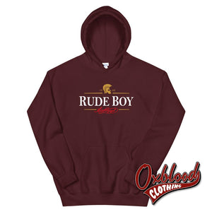 Anti-Social Rude Boy Hoodie - Trojan Skinhead Style Clothing Maroon / S