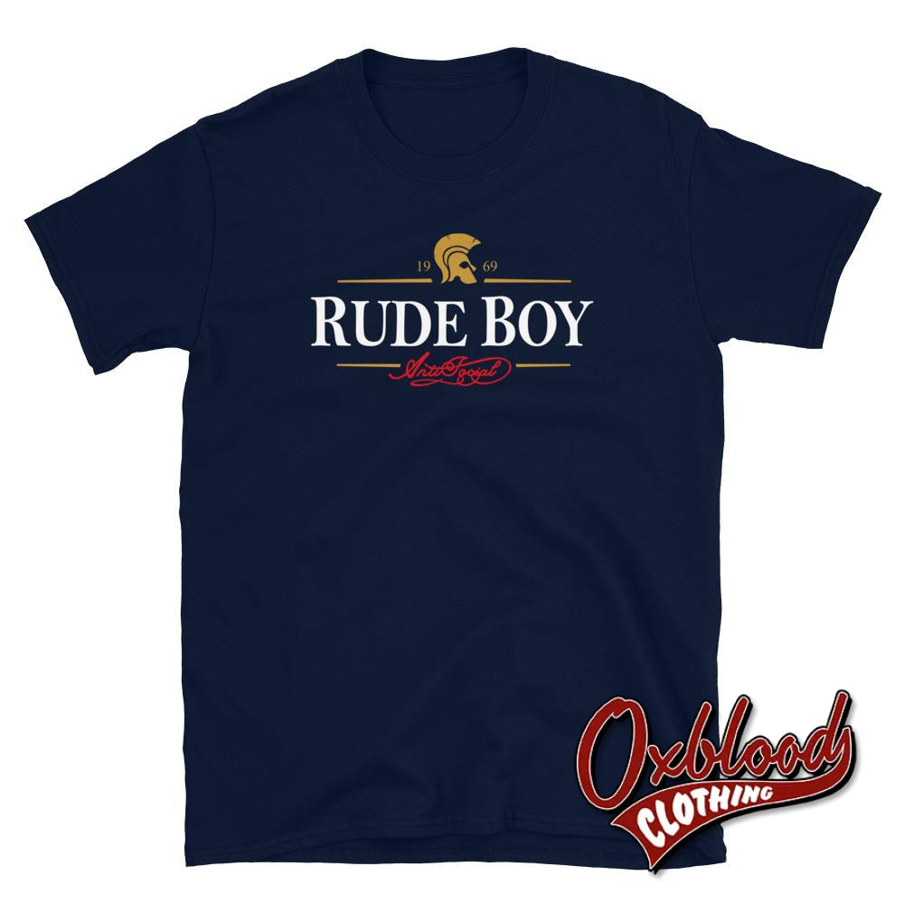 Anti-Social Rude Boy T-Shirt - Trojan Skinhead Style Clothing Navy / S