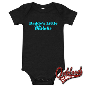 Baby Daddys Little Mistake One Piece - Inappropriate Baby Onesies Dark Grey Heather / 3-6M