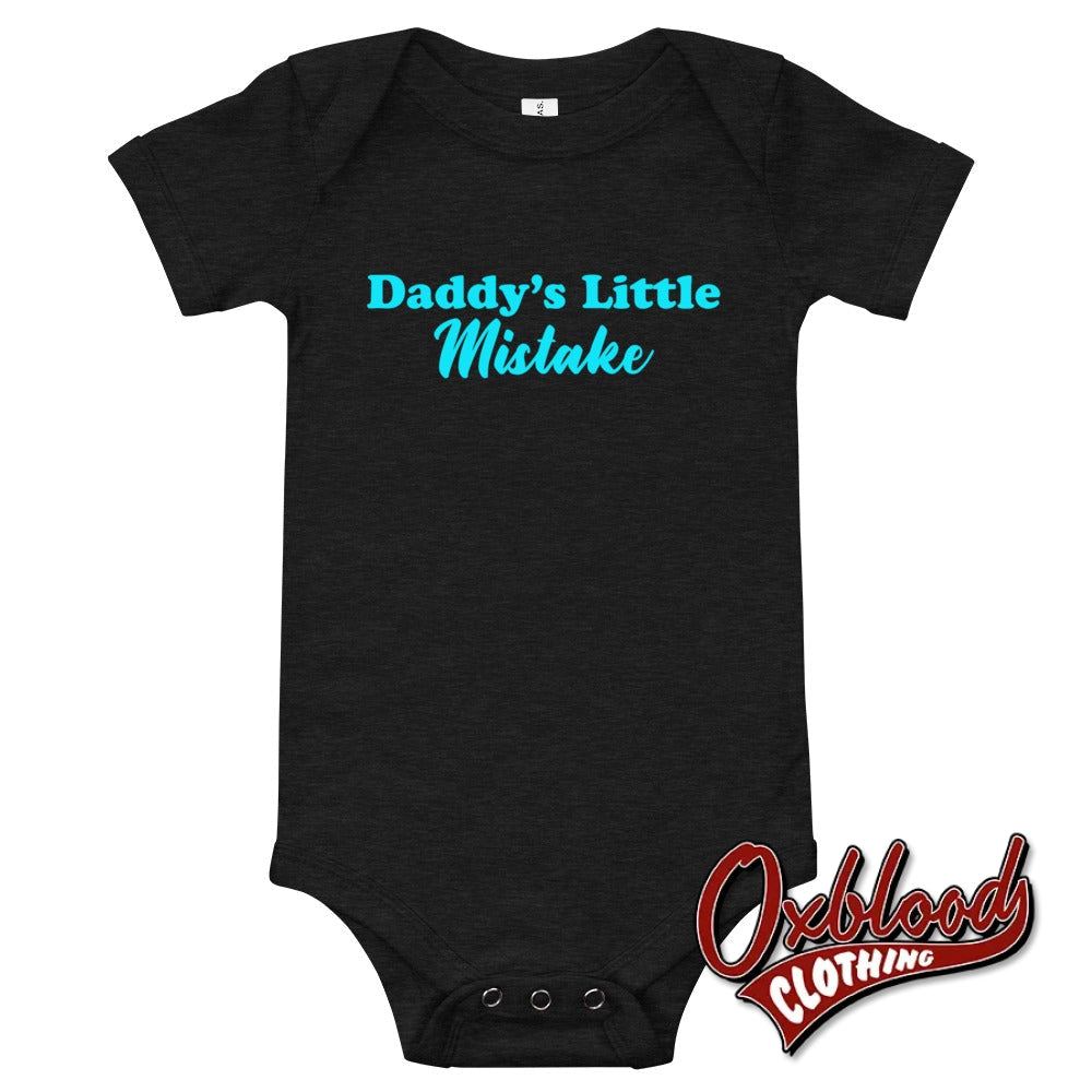 Baby Daddys Little Mistake One Piece - Inappropriate Baby Onesies Dark Grey Heather / 3-6M