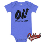 Cargar imagen en el visor de la galería, Baby Oi! Onesie - Street Punk Skinhead Clothes Heather Columbia Blue / 3-6M
