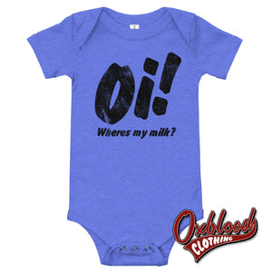 Baby Oi! Onesie - Street Punk Skinhead Clothes Heather Columbia Blue / 3-6M