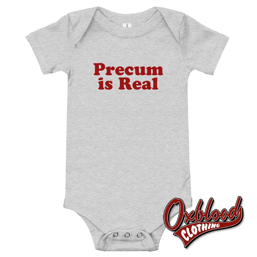 Baby Precum Is Real One Piece - Inappropriate Baby Onesies Athletic Heather / 3-6M