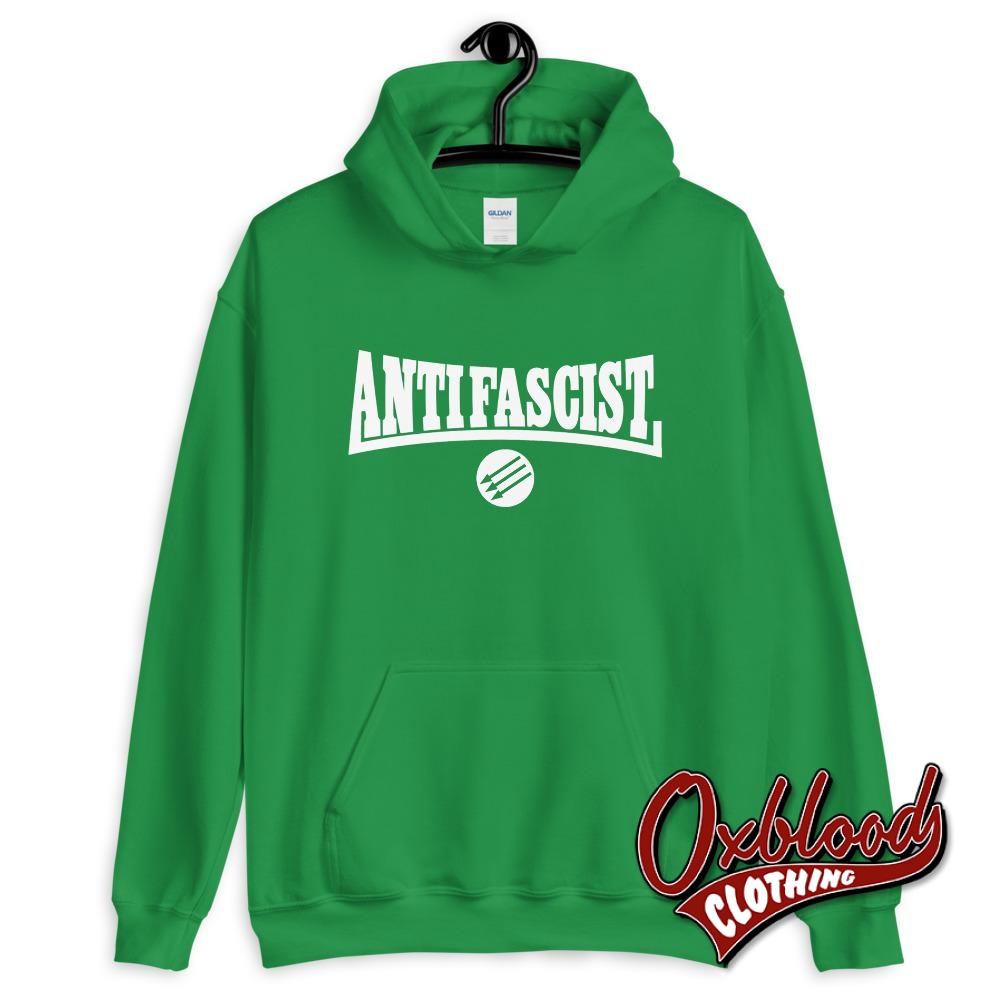 Black Anti-Facist Sweater - Three Arrows Hoodie Irish Green / S Sweatshirts
