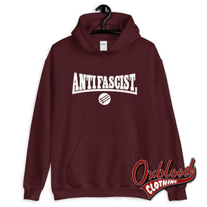 Black Anti-Facist Sweater - Three Arrows Hoodie Maroon / S Sweatshirts