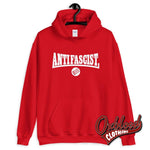 Cargar imagen en el visor de la galería, Black Anti-Facist Sweater - Three Arrows Hoodie Red / S Sweatshirts
