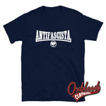 Load image into Gallery viewer, Black Antifacista T-Shirt - Antifa Flag Logo Navy / S Shirts
