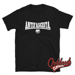 Load image into Gallery viewer, Black Antifacista T-Shirt - Antifa Flag Logo / S Shirts
