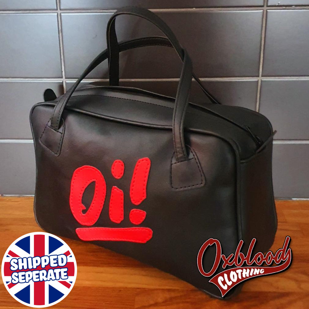 Black & Red Oi! Handbag - Carol Style Hand-Stitched Ska Skinhead Girl Bag