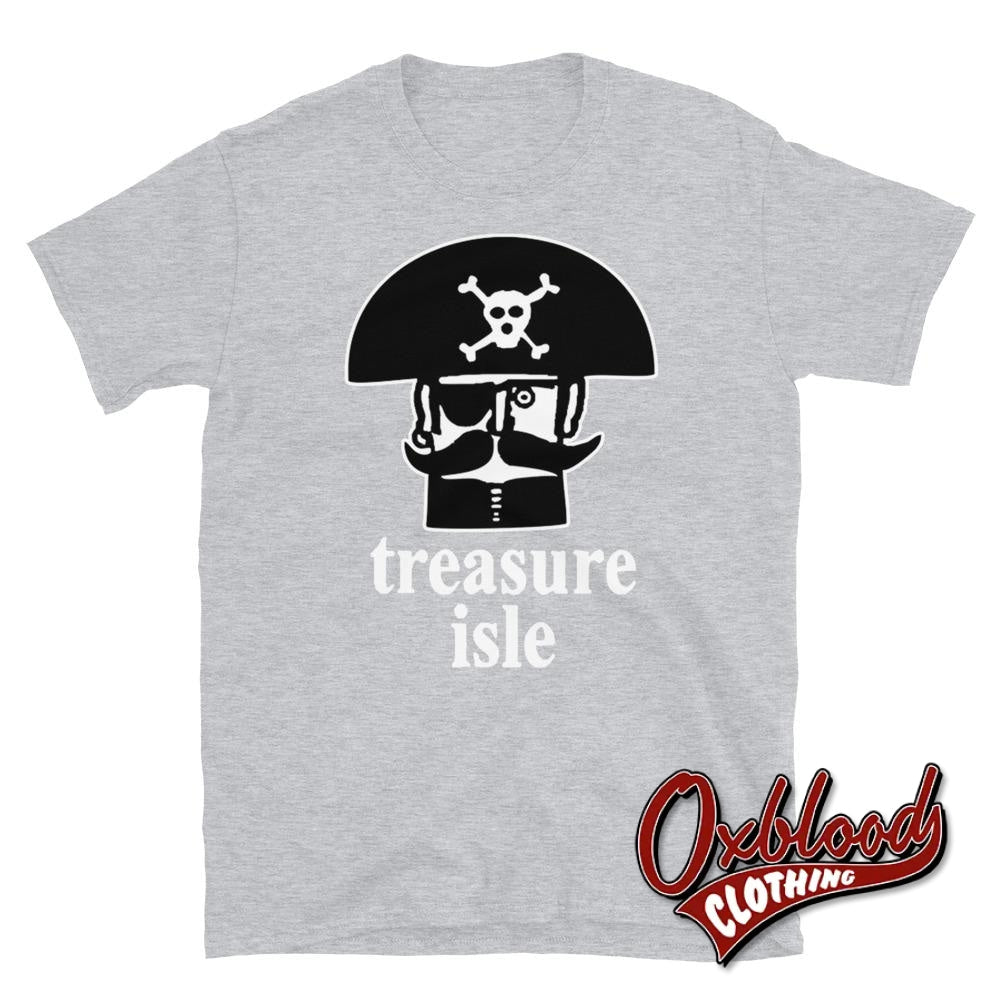 Black Treasure Isle Records T-Shirt - Reggae/ska Record Label Duke Reid Trojan Sport Grey / S