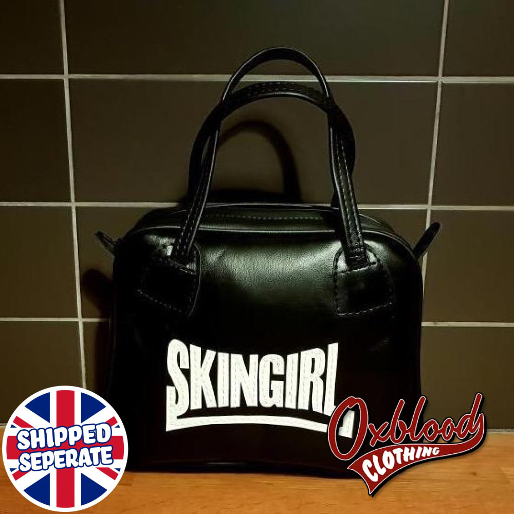 Black & White Skingirl Handbag - Maria Style Hand-Stitched Skinhead Girl Clothing